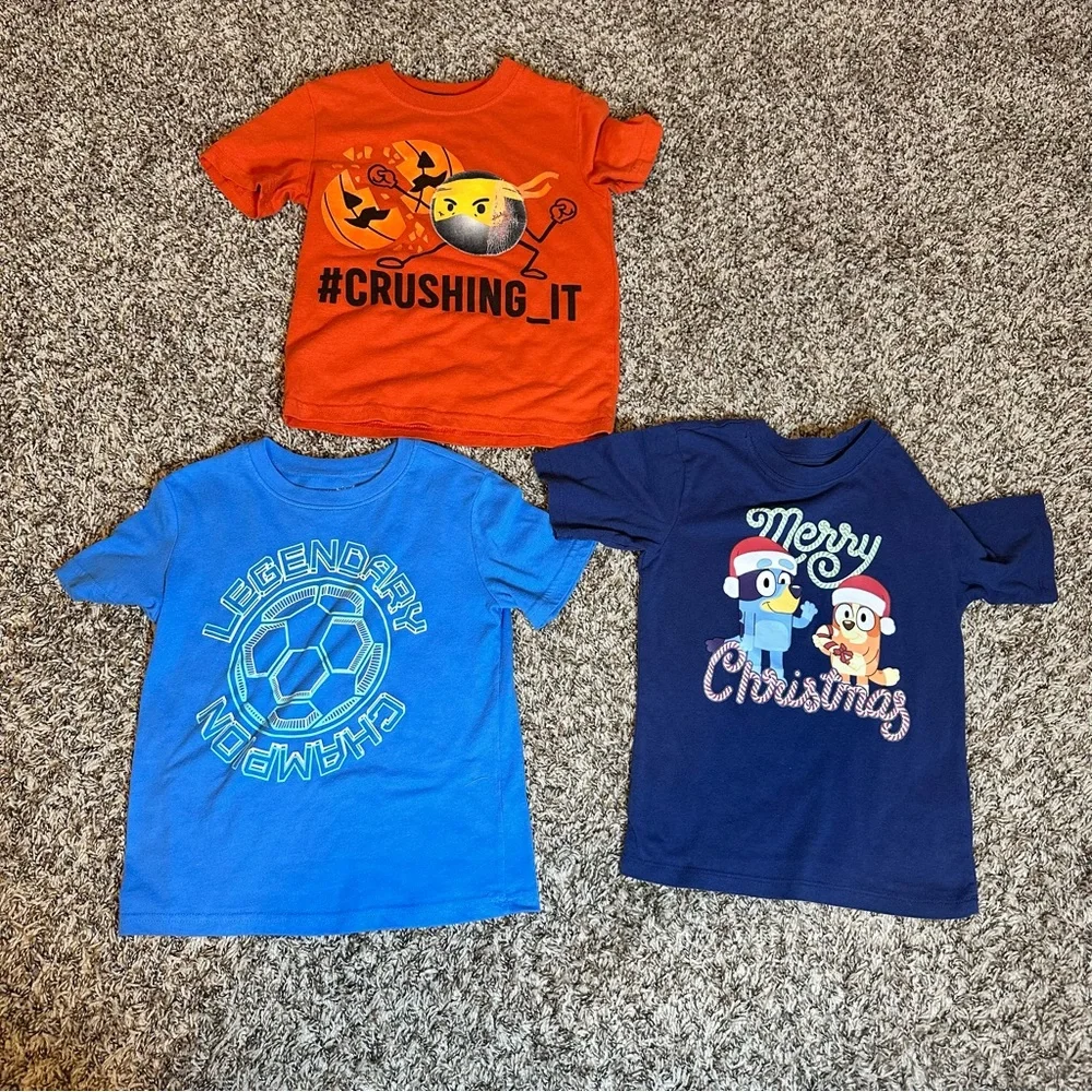 14 Pieces Set Colorful Kids Boy 5T/5 Mixed Bundle Graphic Tees Shorts Pants